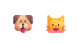 cat and dog emoji